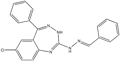 Benzaldehyde (7-chloro-5-phenyl-3H-1,3,4-benzotriazepin-2-yl)hydrazone Structure