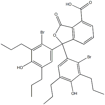 1,1-Bis(2-bromo-4-hydroxy-3,5-dipropylphenyl)-1,3-dihydro-3-oxoisobenzofuran-4-carboxylic acid 구조식 이미지