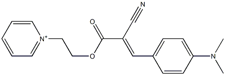 1-[2-[[2-Cyano-3-[4-(dimethylamino)phenyl]-1-oxo-2-propenyl]oxy]ethyl]pyridinium 구조식 이미지