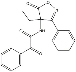 3-Phenyl-4-ethyl-4-[(1,2-dioxo-2-phenylethyl)amino]isoxazol-5(4H)-one 구조식 이미지