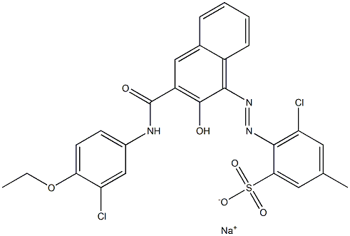 3-Chloro-5-methyl-2-[[3-[[(3-chloro-4-ethoxyphenyl)amino]carbonyl]-2-hydroxy-1-naphtyl]azo]benzenesulfonic acid sodium salt Structure