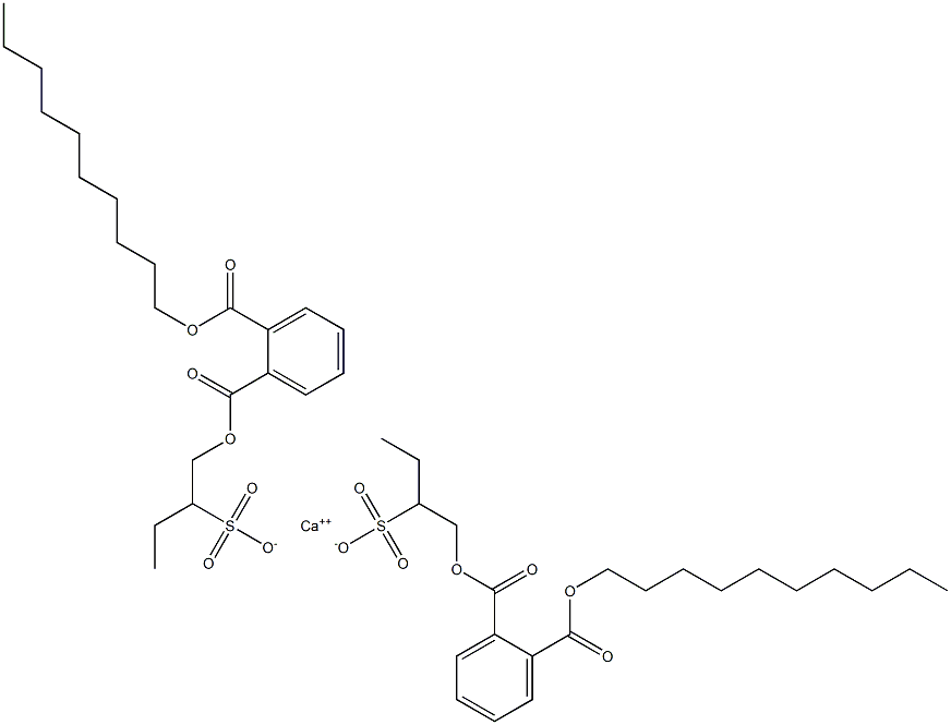 Bis[1-[(2-decyloxycarbonylphenyl)carbonyloxy]butane-2-sulfonic acid]calcium salt 구조식 이미지