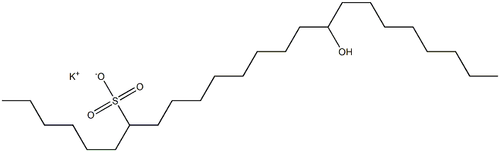 16-Hydroxytetracosane-7-sulfonic acid potassium salt 구조식 이미지