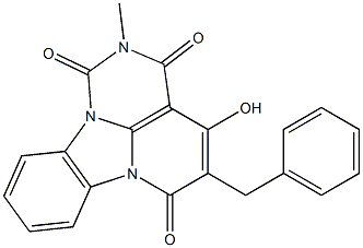 5-Benzyl-2-methyl-4-hydroxy-1H,6H-2,6a,10b-triazafluoranthene-1,3,6(2H)-trione 구조식 이미지