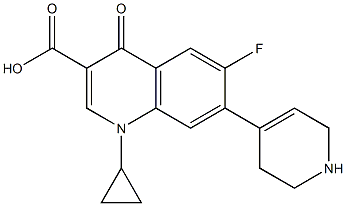 1-Cyclopropyl-6-fluoro-7-(1,2,3,6-tetrahydropyridine-4-yl)-4-oxo-1,4-dihydro-3-quinolinecarboxylic acid 구조식 이미지