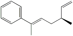 [S,5E,(+)]-3-Methyl-6-phenyl-1,5-heptadiene 구조식 이미지