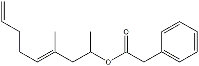 Phenylacetic acid 1,3-dimethyl-3,7-octadienyl ester 구조식 이미지