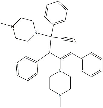 2,3,5-Triphenyl-2,4-bis(4-methyl-1-piperazinyl)-4-pentenonitrile Structure