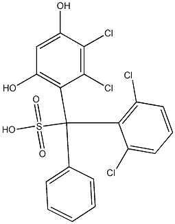(2,6-Dichlorophenyl)(2,3-dichloro-4,6-dihydroxyphenyl)phenylmethanesulfonic acid Structure