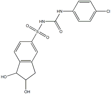 N-[(4-Chlorophenyl)carbamoyl]-1,2-dihydroxyindane-5-sulfonamide Structure