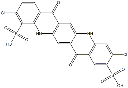 3,10-Dichloro-5,7,12,14-tetrahydro-7,14-dioxoquino[2,3-b]acridine-2,11-disulfonic acid 구조식 이미지