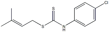 N-(4-Chlorophenyl)dithiocarbamic acid (3-methyl-2-butenyl) ester 구조식 이미지