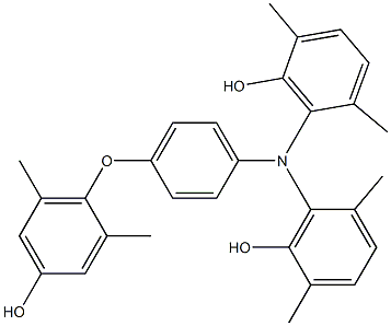 N,N-Bis(6-hydroxy-2,5-dimethylphenyl)-4-(4-hydroxy-2,6-dimethylphenoxy)benzenamine Structure