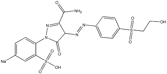 4-[p-(2-Hydroxyethylsulfonyl)phenylazo]-5-oxo-1-(p-sodiosulfophenyl)-2-pyrazoline-3-carboxamide 구조식 이미지