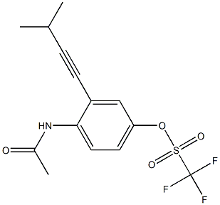 Trifluoromethanesulfonic acid 4-acetylamino-3-(3-methyl-1-butynyl)phenyl ester 구조식 이미지