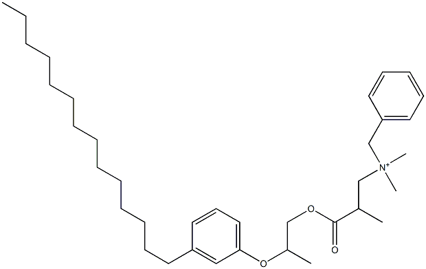 N,N-Dimethyl-N-benzyl-N-[2-[[2-(3-tetradecylphenyloxy)propyl]oxycarbonyl]propyl]aminium 구조식 이미지