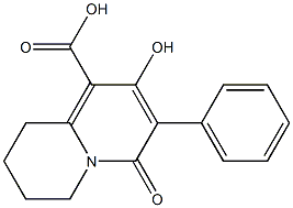 6,7,8,9-Tetrahydro-2-hydroxy-4-oxo-3-phenyl-4H-quinolizine-1-carboxylic acid 구조식 이미지