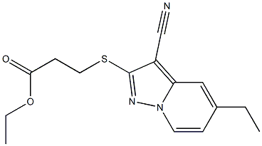 3-[(3-Cyano-5-ethylpyrazolo[1,5-a]pyridin-2-yl)thio]propionic acid ethyl ester Structure