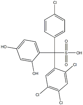 (4-Chlorophenyl)(2,4,5-trichlorophenyl)(2,4-dihydroxyphenyl)methanesulfonic acid 구조식 이미지