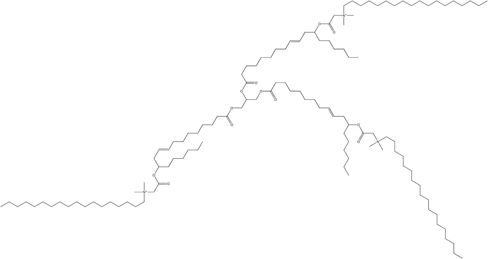 2,2',2''-[[(Propane-1,2,3-triyltrisoxy)tris(1-hexyl-12-oxo-3-dodecene-12,1-diyl)]trisoxy]tris(N,N-dimethyl-N-octadecyl-2-oxoethanaminium) Structure