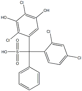 (2,4-Dichlorophenyl)(2,4-dichloro-3,5-dihydroxyphenyl)phenylmethanesulfonic acid 구조식 이미지