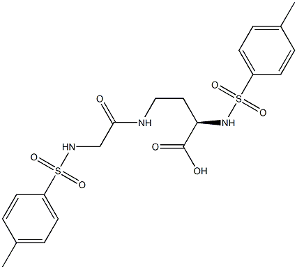 [R,(+)]-2-(p-Tolylsulfonylamino)-4-[2-(p-tolylsulfonylamino)acetylamino]butyric acid 구조식 이미지