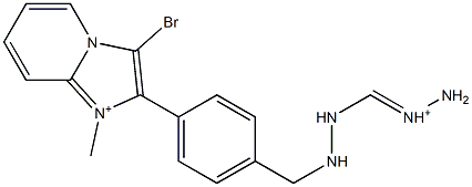 1-Methyl-3-bromo-2-[4-[2-(aminoiminiomethyl)hydrazinomethyl]phenyl]imidazo[1,2-a]pyridin-1-ium 구조식 이미지