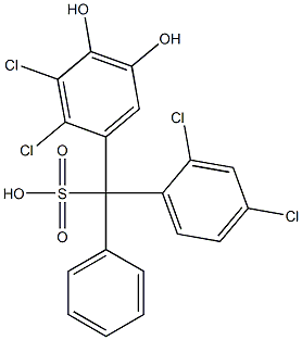 (2,4-Dichlorophenyl)(2,3-dichloro-4,5-dihydroxyphenyl)phenylmethanesulfonic acid 구조식 이미지