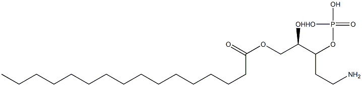 Phosphoric acid hydrogen (2-aminoethyl)[(R)-2-hydroxy-3-(palmitoyloxy)propyl] ester 구조식 이미지