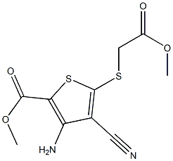 [[4-Amino-3-cyano-5-(methoxycarbonyl)thiophen-2-yl]thio]acetic acid methyl ester Structure