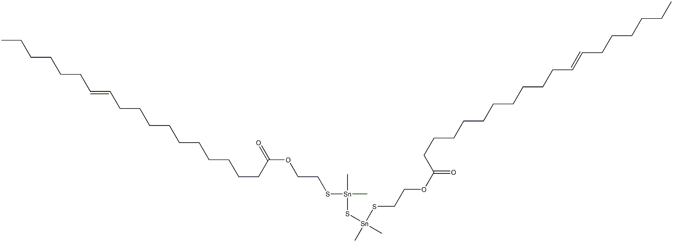 Bis[dimethyl[[2-(11-octadecenylcarbonyloxy)ethyl]thio]stannyl] sulfide 구조식 이미지