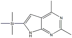 6-(Trimethylsilyl)-2,4-dimethyl-7H-pyrrolo[2,3-d]pyrimidine Structure