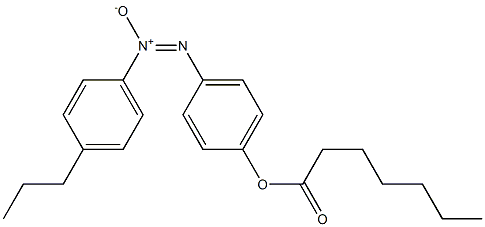 Heptanoic acid p-(p-propylphenyl-ONN-azoxy)phenyl ester Structure