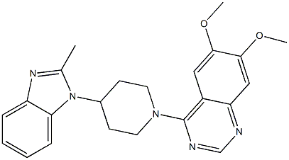4-[4-(2-Methyl-1H-benzimidazol-1-yl)-1-piperidinyl]-6,7-dimethoxyquinazoline 구조식 이미지