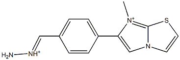 7-Methyl-6-[4-(aminoiminiomethyl)phenyl]imidazo[2,1-b]thiazol-7-ium 구조식 이미지