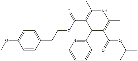 1,4-Dihydro-2,6-dimethyl-4-(2-pyridyl)pyridine-3,5-dicarboxylic acid 3-isopropyl 5-(4-methoxyphenethyl) ester Structure