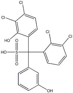 (2,3-Dichlorophenyl)(3,4-dichloro-2-hydroxyphenyl)(3-hydroxyphenyl)methanesulfonic acid Structure