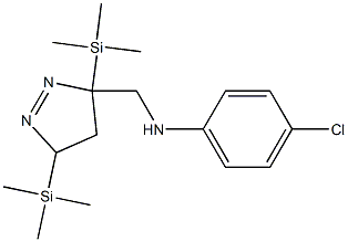 N-[(3,5-Di(trimethylsilyl)-1-pyrazolin-3-yl)methyl]-4-chlorobenzenamine 구조식 이미지