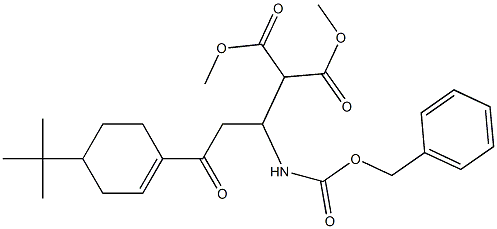 2-[1-[(Benzyloxycarbonyl)amino]-3-oxo-3-(4-tert-butyl-1-cyclohexenyl)propyl]malonic acid dimethyl ester 구조식 이미지