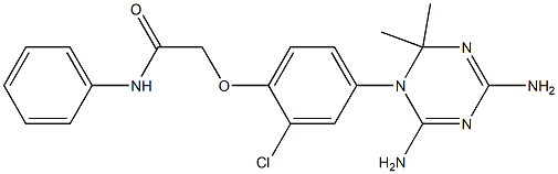 1-[3-Chloro-4-[2-(phenylamino)-2-oxoethoxy]phenyl]-2,2-dimethyl-4,6-diamino-1,2-dihydro-1,3,5-triazine 구조식 이미지