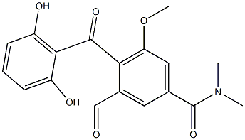 N,N-Dimethyl-3-formyl-5-methoxy-4-(2,6-dihydroxybenzoyl)benzamide 구조식 이미지