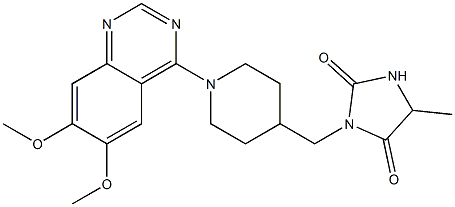 1-[[1-(6,7-Dimethoxyquinazolin-4-yl)piperidin-4-yl]methyl]-4-methylimidazolidine-2,5-dione 구조식 이미지