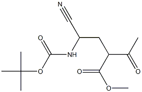 4-Cyano-4-(tert-butyloxycarbonylamino)-2-acetylbutanoic acid methyl ester 구조식 이미지