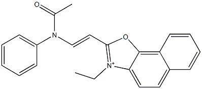 2-[2-[(Acetyl)phenylamino]ethenyl]-3-ethylnaphth[2,1-d]oxazol-3-ium 구조식 이미지