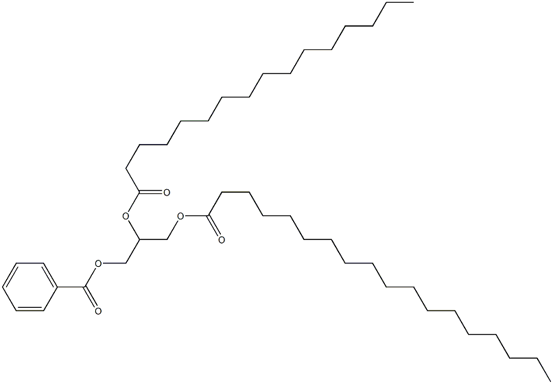 Glycerin 1-stearate 2-palmitate 3-benzoate Structure