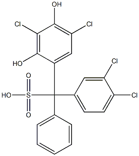 (3,4-Dichlorophenyl)(3,5-dichloro-2,4-dihydroxyphenyl)phenylmethanesulfonic acid Structure