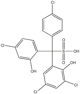 (4-Chlorophenyl)(4-chloro-2-hydroxyphenyl)(3,5-dichloro-2-hydroxyphenyl)methanesulfonic acid Structure