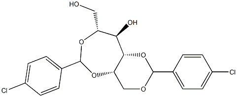 1-O,3-O:2-O,5-O-Bis(4-chlorobenzylidene)-D-glucitol 구조식 이미지