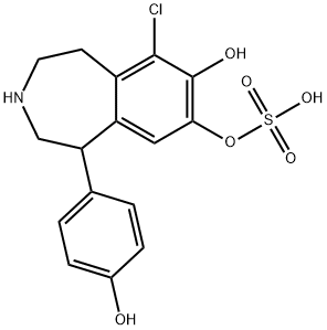 6-Chloro-2,3,4,5-tetrahydro-1-(4-hydroxyphenyl)-1H-3-benzazepine-7,8-diol 8-hydrogen sulfate Structure