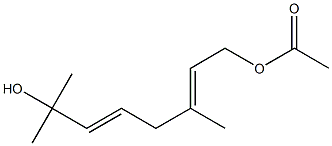 Acetic acid (2E,5E)-3,7-dimethyl-7-hydroxy-2,5-octadiene-1-yl ester 구조식 이미지